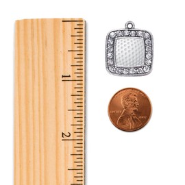 Inspired Silver - Golf Lovers - Silver Dangle Earrings for Women - Square Charm Earrings French Hook Drop with Cubic Zirconia - Women's Dangly Earrings Jewelry Gift