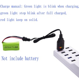 Blomiky 7.4V 500mA USB Charger Cable with SM-3P Plug Suitable for 7.4V 600mAh/900mAh/1100mAH/1200mAH/1300mAh Li-ion Battery with SM-3P Plug / 1575 USB 2