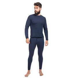 Conjunto Pantalón y Playera Ropa Térmica De Hombre (Marino, Extra Grande)