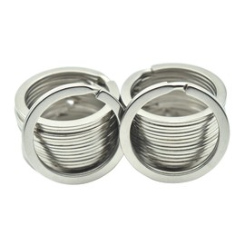 20 Pack Key Ring Keychain 1 Inch 25mm Diameter Metal Flat Split Key Chains Rings for Home Car Dog Tag Office Lanyards Keys Attachment Silver