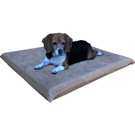 Dogbed4less Orthopedic Gel Memory Foam Pet Dog Bed, Waterproof Liner with External Microsuede Cover and Bonus Antislip Cover (Microsuede Gray, 41"X27"X4" Inches)