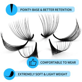 20D Premade Volume Eyelash Extensions 500PCS Promade Loose Fans Mixed Tray Pre Made Fans Handmade Eyelash Extensions C Curl Premade Lash Fans Pointy Base GEMERRY Lashes(12D-0.07D-8-15mm)