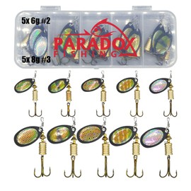 Paradox Fishing Spinner Sets 5 x 6g/8g I Sizes #2/#3 I Spinner Fishing Lure Blinker Fishing Bass Bait Fishing Lure Fishing Accessories Set