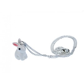 Miniblings Rabbit Necklace 45 cm Rabbit Cute Plastic 3D – White