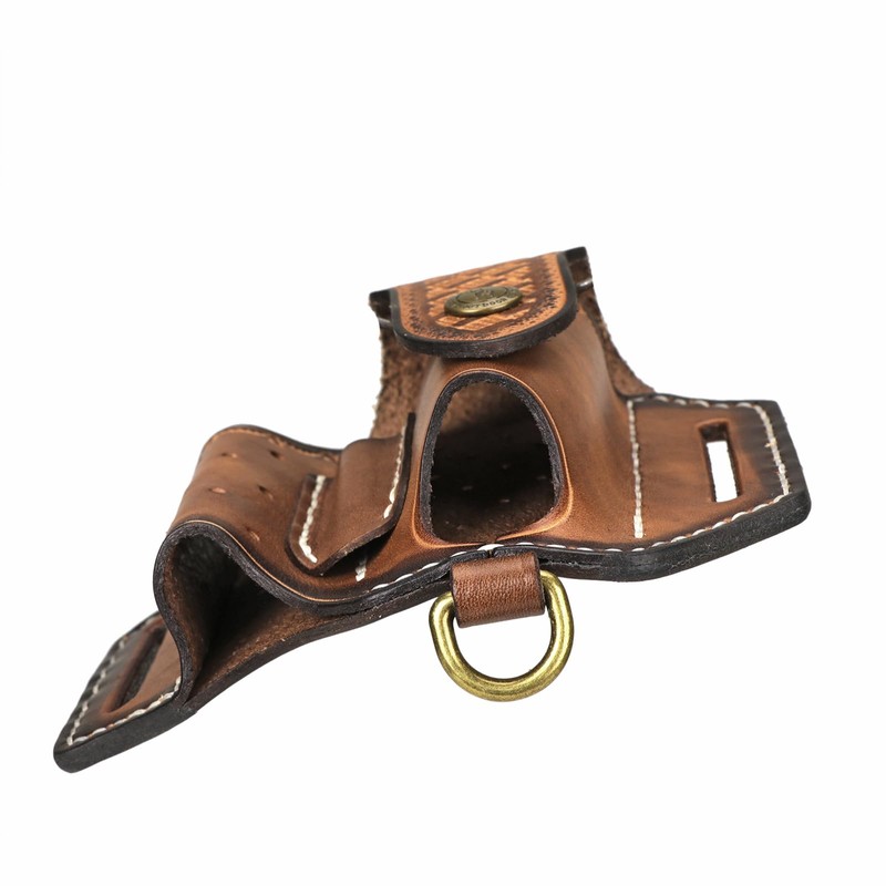 Tourbon Men's EDC Leather Pouch for Belt Multitool Sheath Folding