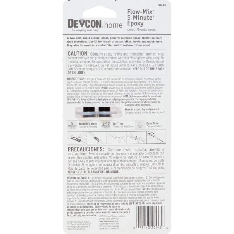 Devcon Flow-Mix 5-Minute Clear Epoxy - 14 ml Syringe (Pack