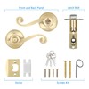 Bonpoly 3 Pack Gold Door Handles, Wave Style Entry Door