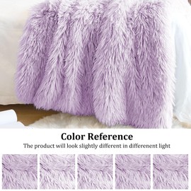 JONIYEAR Extra 2.8" Long Hair Fluffy Faux Fur Throw Blanket 50" x 60", Luxury Soft Decorative Fuzzy Furry Blanket for Couch, Cozy Plush Shaggy Blankets for Sofa Bed, Cute Lovely Blanket for Pet,Purple