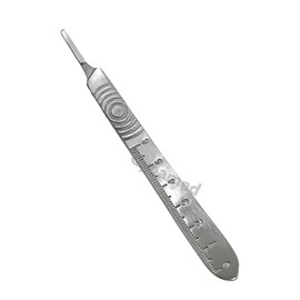 Scalpel Handle #3 with Measuring Scale on One Side Rust Resistant German Stainless Steel (Fits Blades #10, #11, #12, #15, #16)