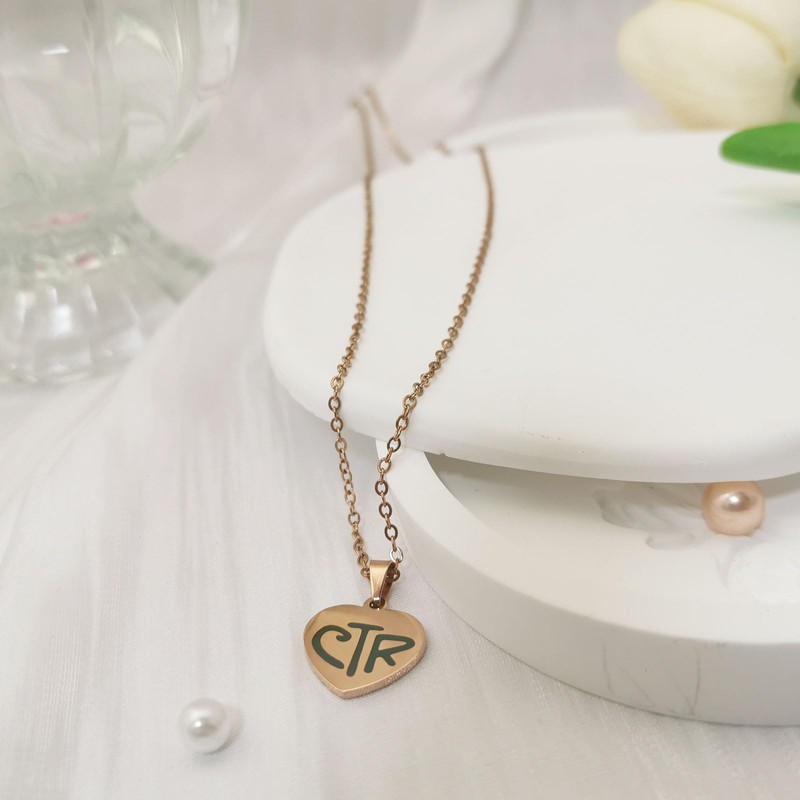 LDS CTR Heart Necklace - Choose The Right Rose Gold
