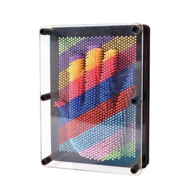 3D Pin Art Toy, Large Size 6" x 8" 3D Pin Art Board, Home Office Decoration, Unique Rainbow Design for Kids and Adults, Black