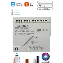 MHCOZY 4 Channel USB 5V AC 85-250V Smart WiFi Wireless Dry Contact Relay Switch Module,Tuya Smart Life app Remote Control,Work with Alexa Google Home (4CH WIFI Relay)