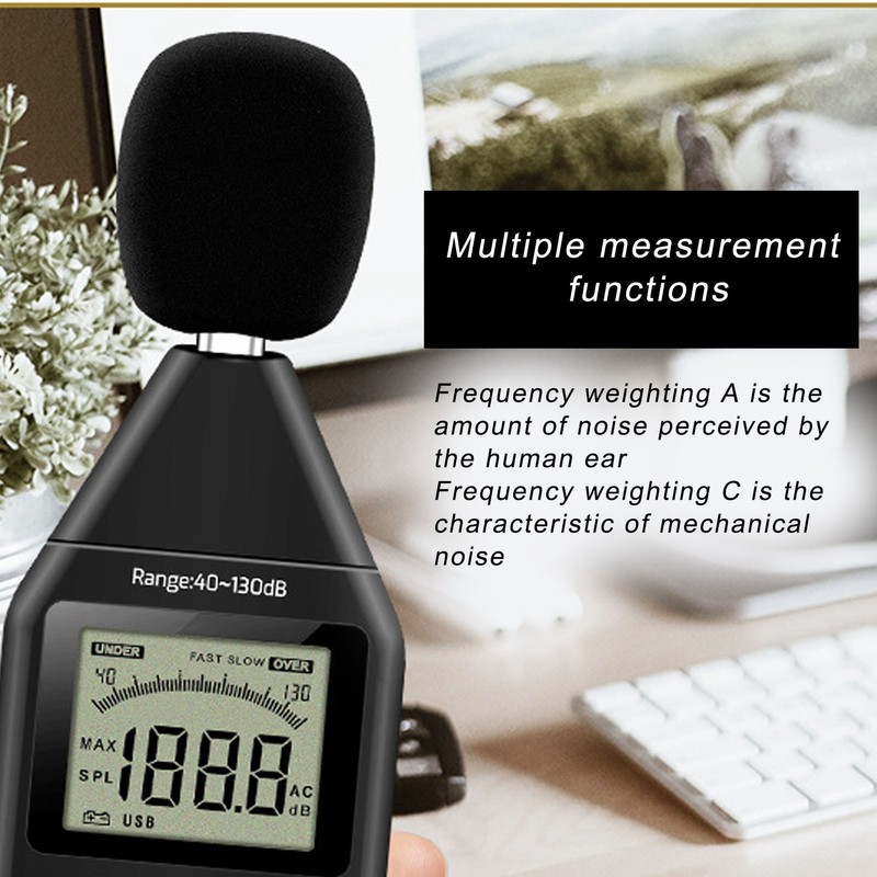 Noise Tester Sound Level Meter High Accuracy Large LCD Screen