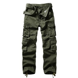 AKARMY Men's Cargo Pants, Military Tactical Casual Pants, Lightweight Cotton Work Pants with Multi Pockets K18 ArmyGreen 34