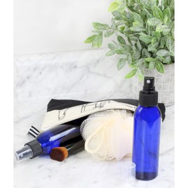 Cornucopia 4oz Blue Empty Plastic Refillable PET Spray Bottles w/Fine Mist Atomizer Caps (6-Pack); Sprayers for DIY Home Cleaning, Aromatherapy, Travel, & Beauty Care (4 Ounce, Cobalt Blue, 6)