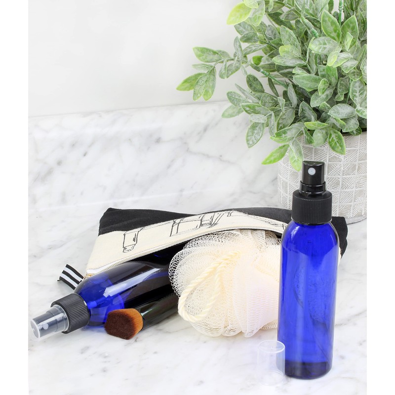 Cornucopia 4oz Blue Empty Plastic Refillable PET Spray Bottles w/Fine