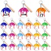 12 Pcs Baseball Acrylic Keychains with Mini Wooden Bats, Ice