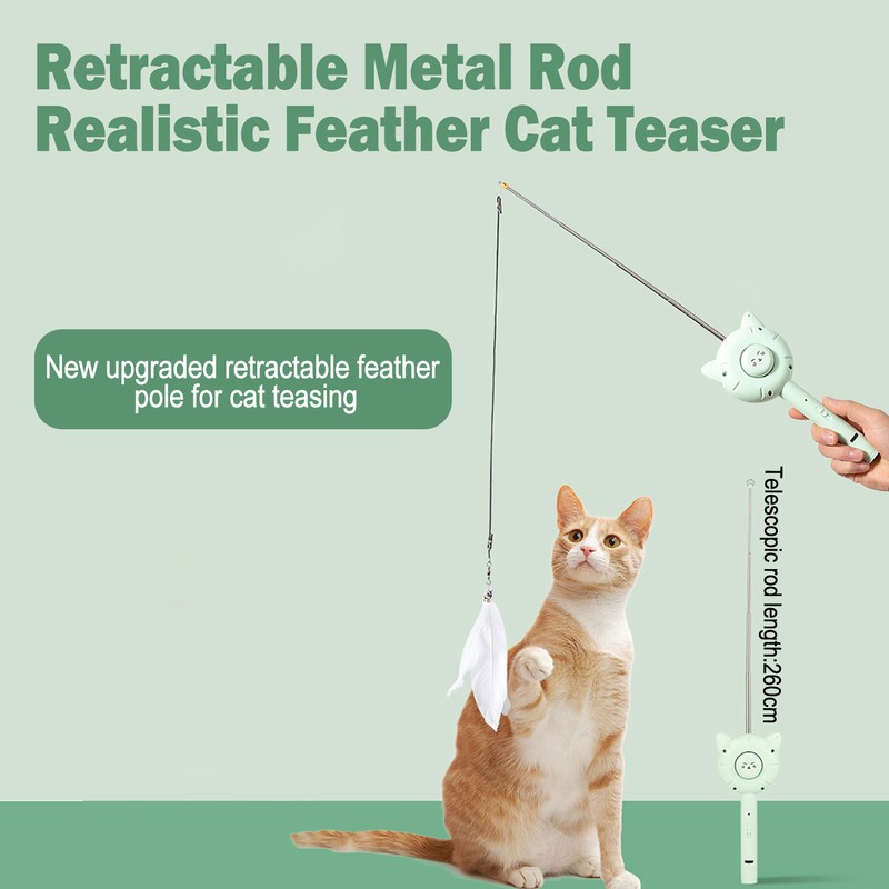Cat Teaser Toys Laser Teaser Stick Feather Bell Pet Comb