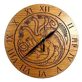Derwent Laser Crafts Game of Thrones Inspired House Targaryen Cherry Clock