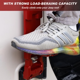 Door Hinge Step for 2007-2023 Jeep Wrangler JK JKU JL JLU Gladiator JT, Aluminum Alloy Folding Foot Pedal with Bottle Opener 1 Pack