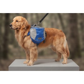 Pet Outdoor Backpack Large Dog Reflective Adjustable Saddle Bag Harness Carrier for Traveling, Hiking, Camping & Safety