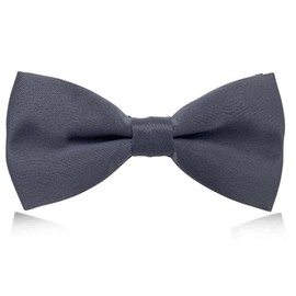 NECOTIA Men's Bow Tie, Stylish, Single Bowtie, Black, Plain, Wedding, Graduation, Chorus, gray