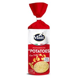 Matt, Le Potatoes, Gallette di Patate e Mais, Non Fritte, Senza Olio, Senza Glutine, Senza Lievito, Snack Stuzzicante e Alternativo a Basso Contenuto di Grassi, Confezione da 100 g