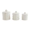 Mud Pie Woven Ceramic Canister Set; Small 5 3/4" x