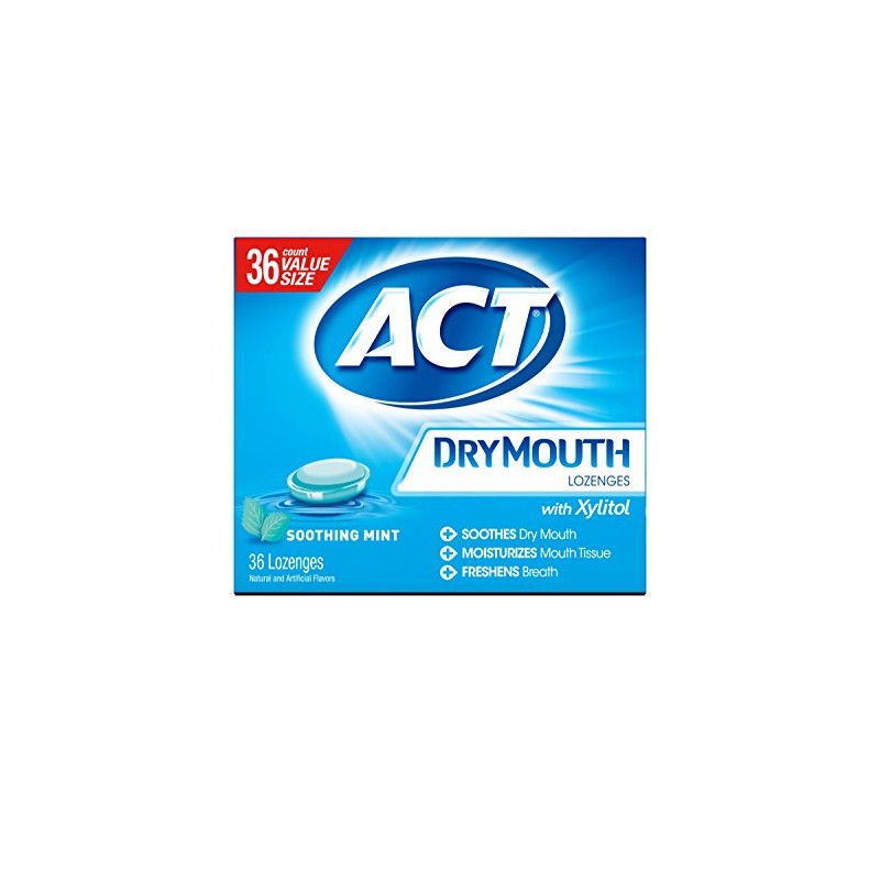 ACT Dry Mouth Lozenges Soothing Mint, 36 Count