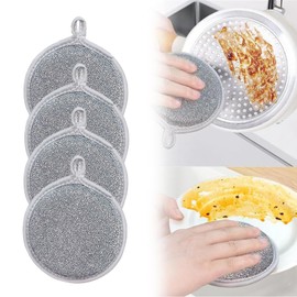 4 Stück Schwamm Küche Putzlappen Mehrzweck Spülschwamm, Doppelseitiger Küchenschwamm aus Draht, Wiederverwendbar Scrub Mommy Schwämme für Nass und Trocken. (A)