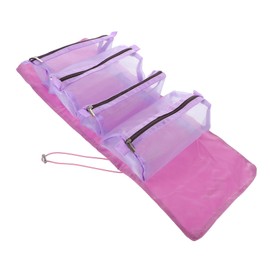 DOITOOL Cosmetic Bag Travel Pouch for Toiletries Makeup Foldable Travel Toiletries Bag Mini Travel Products Large Toiletry Bag Make up Travel Bag Small Hanging Women Bags Polyester Purple