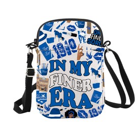 WCGXKO Crossbody Bag Sorority Gift Royal Blue and White Fi-ner Sisterhood Sorority Gift (Fi-ner Era Cr)