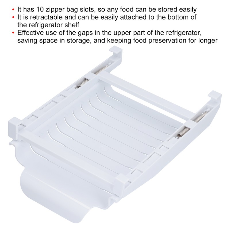 Refrigerator Storage Rack Fridge Drawer Hanging Rack Retractable Storage Organizer