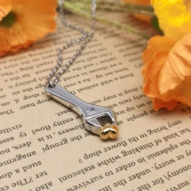 LuxglitterLin Wrench Mechanic Tool Cremation Urn Necklace for Ashes Holder Spanner Memorial Keepsake Gift Engraved Dad