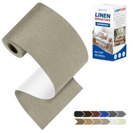 KING MOUNTAIN Linen Repair Tape Patch Kit, Waterproof 4" x 63" Linen Repair Kit，Self Adhesive Fabric Repair for Furniture and Linen Goods (Khaki)