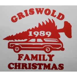 CHRISTMAS VACATION CHEVY CHASE "GRISWOLD FAMILY CHRISTMAS " STICKER 5X4.5"