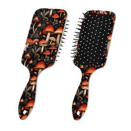GABraden Paddle Detangler Hair Brush,Soft Bristles for Effortless Tangle Removal,Minimal Frizz and Breakage,Cute Detangling Hairbrush for Women Men Boys Girls Wet Dry All Hair Types(Red Mushrooms)