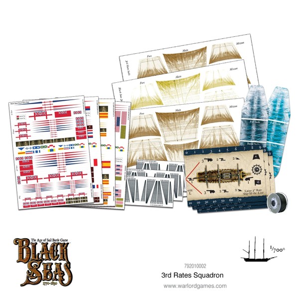 Black Seas The Age of Sail 3rd Rates Squadron for Black Seas Table Top Ship Combat Battle War Game 792010002