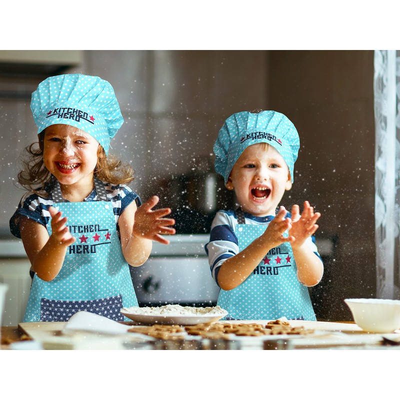 Emily´s Check Chef's Hat + Kitchen Apron + Oven Glove