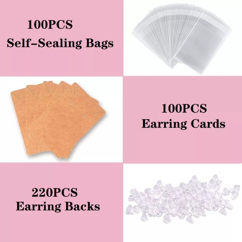 Nierbo 400 Pcs Expositor Cartones Para Aretes, Collar, Joyería