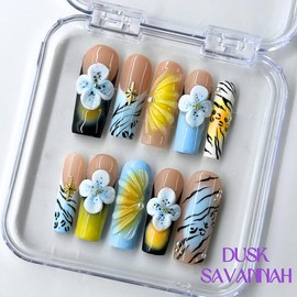 NailPhoria｜SURPRISE DEAL Collections (70 Styles) acrylic press nails:_Dusk Savannah_S