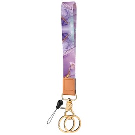 Handlein Wristlet Keychain for Women and Men, Key Chain Holder, Wrist Lanyard for Keys (Marble E)