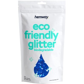 Hemway Eco Friendly Biodegradable Glitter 100 g / 3.5 oz Organic Cosmetic Safe Sparkle Vegan for the Face, Eyeshadow, Body, Hair, Nail and Festival Makeup - 1/8 Inch 0.125 Inch 3 mm - Sapphire Blue