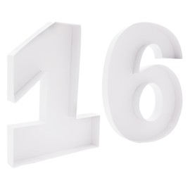 Alkiuyfv Alkiuyfv 15in Cardboard Number Shape Box Fillable Tray, Food Charcuterie Board, Cupcake Sweet Party Decor (Number 16)