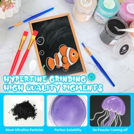 ZHBWOW Washable Chalk Paint Kit - 10 Colors Non-Toxic Powder​​ ​​Kids Safe Art Supplies | Dustless Spray and Paintbrush for Sidewalk/Chalkboard | Quick Clean with Water (DIY Chalk Paint, 10)