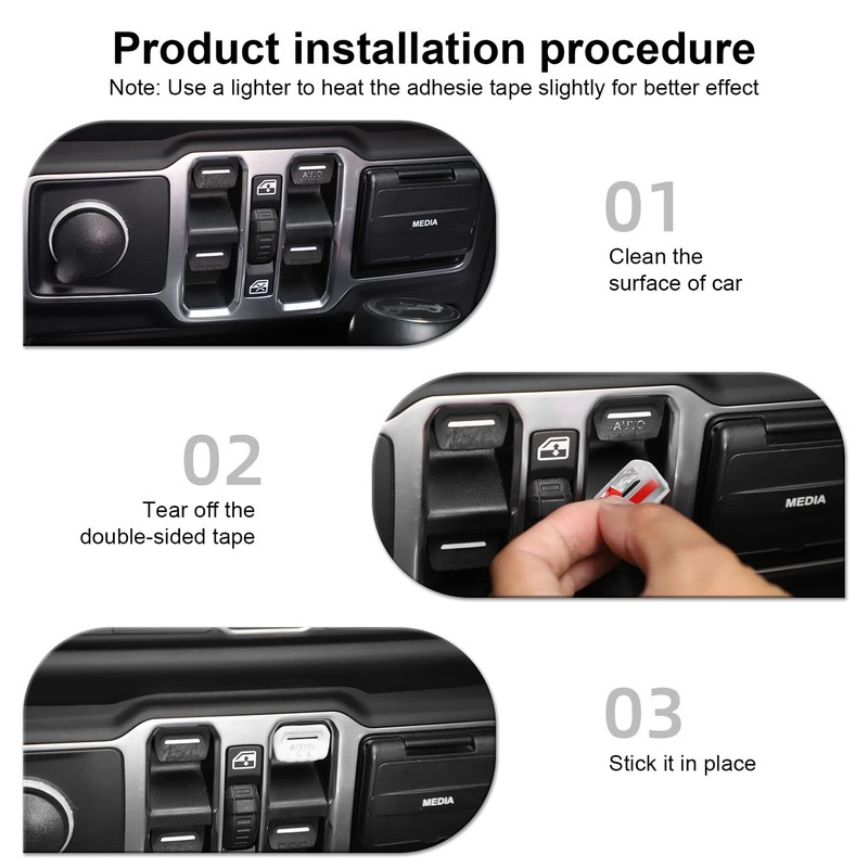 CheroCar for Jeep JL Window Switch Button Cover Trim Interior