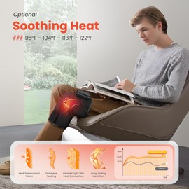 COMFIER Massaggiatore Ginocchio Wireless, Scalda Ginocchia con Riscaldamento al Grafene e Vibrazione, 5 Modalità e 3 Livelli di Intensità, Fascia Riscaldante per Ginocchio, Regalo per Mamma e Papà