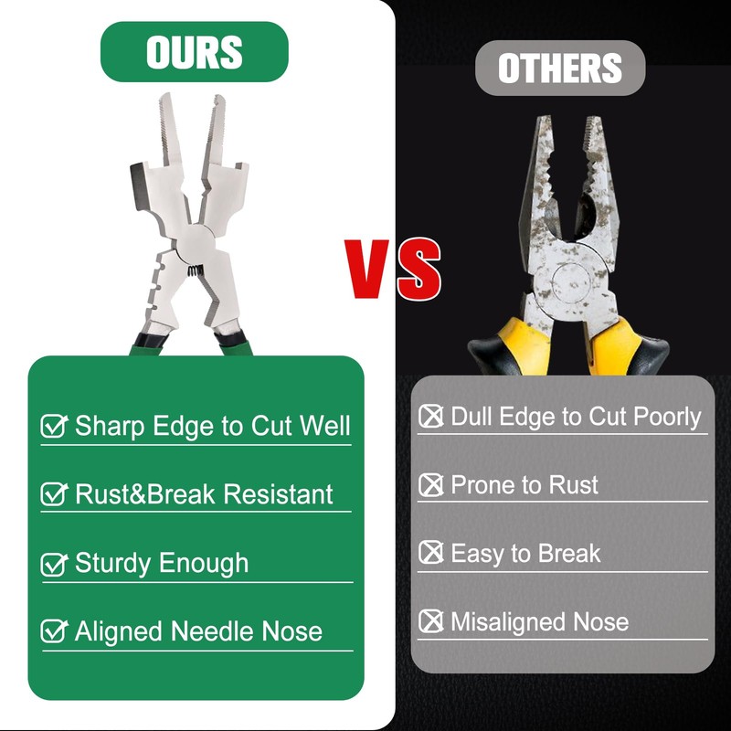 INJOYTEC 8-Inch MIG Welding Pliers Nozzle Cleaner Rounded Hammer Face