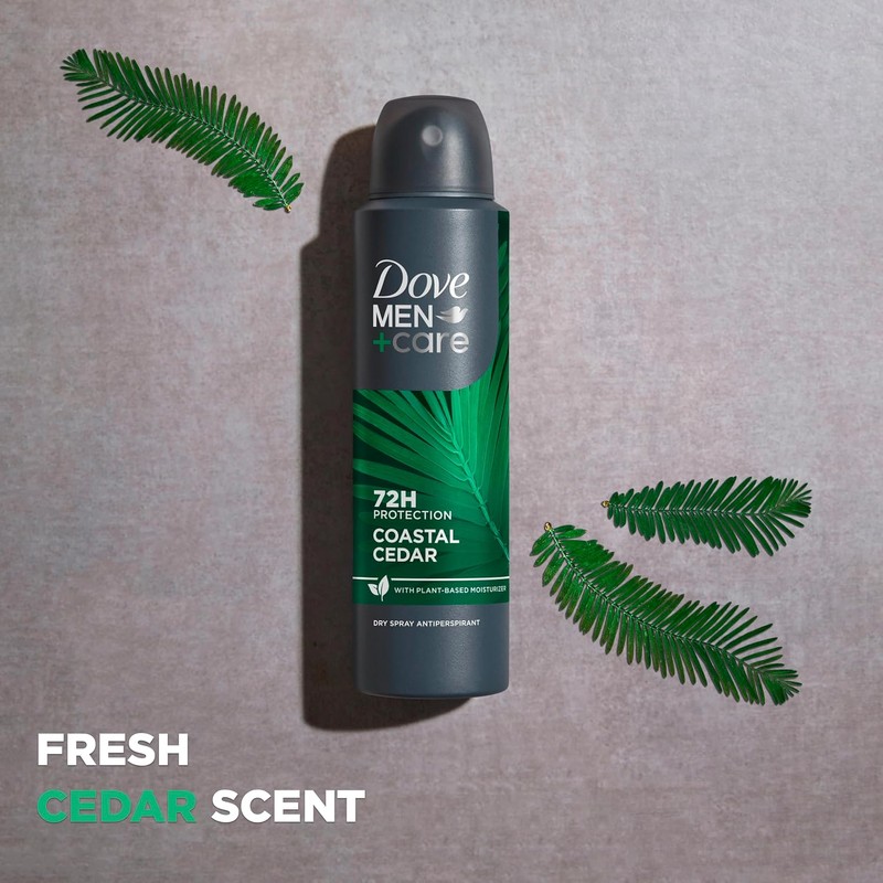 Dove Men+Care Dry Spray Antiperspirant Cedarwood + Tonka 4 Count