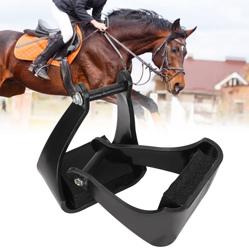 POM Plastic Stirrups Western Horse Riding Safety Saddle Trail Black